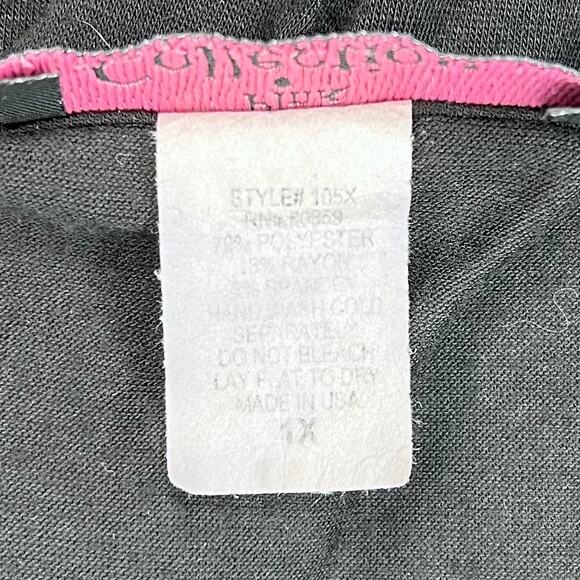 Pink Collection Women’s Sleeveless Tank with Satin and Sequin, Black, size 1X - Picture 6 of 8